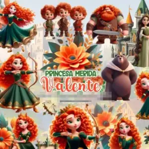 Kit Digital Princesa Merida Valente Png Para Scrapbooking