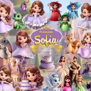 Kit Digital Princesa Sofia Png Scrapbooking E Personalizados