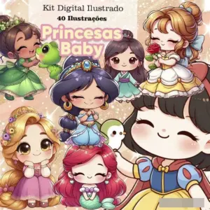 Kit Digital Princesas Baby PNG para Personalizados 5 Kit Digital Princesas Baby PNG para Personalizados