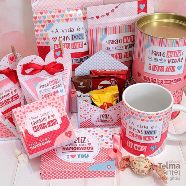 Kit Digital Printables + Ilustrações Png Dia dos Namorados