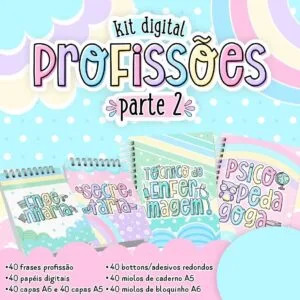 Kit Digital Profissões 2 Agenda Planer Para Personalizados