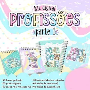 Kit Digital Profissões Planner Agenda Imprimir Personalizar