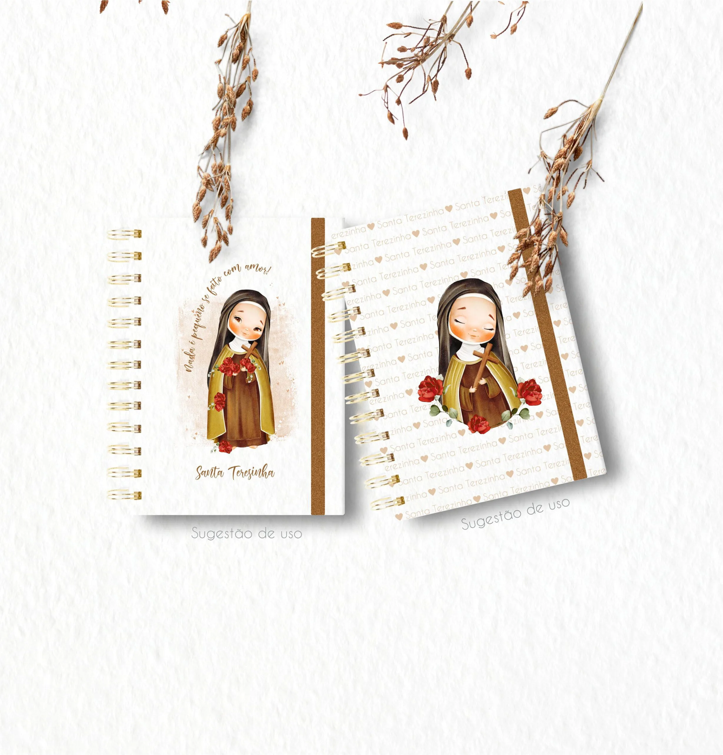 Kit Digital Santa Terezinha Aquarela Papelaria Personalizada