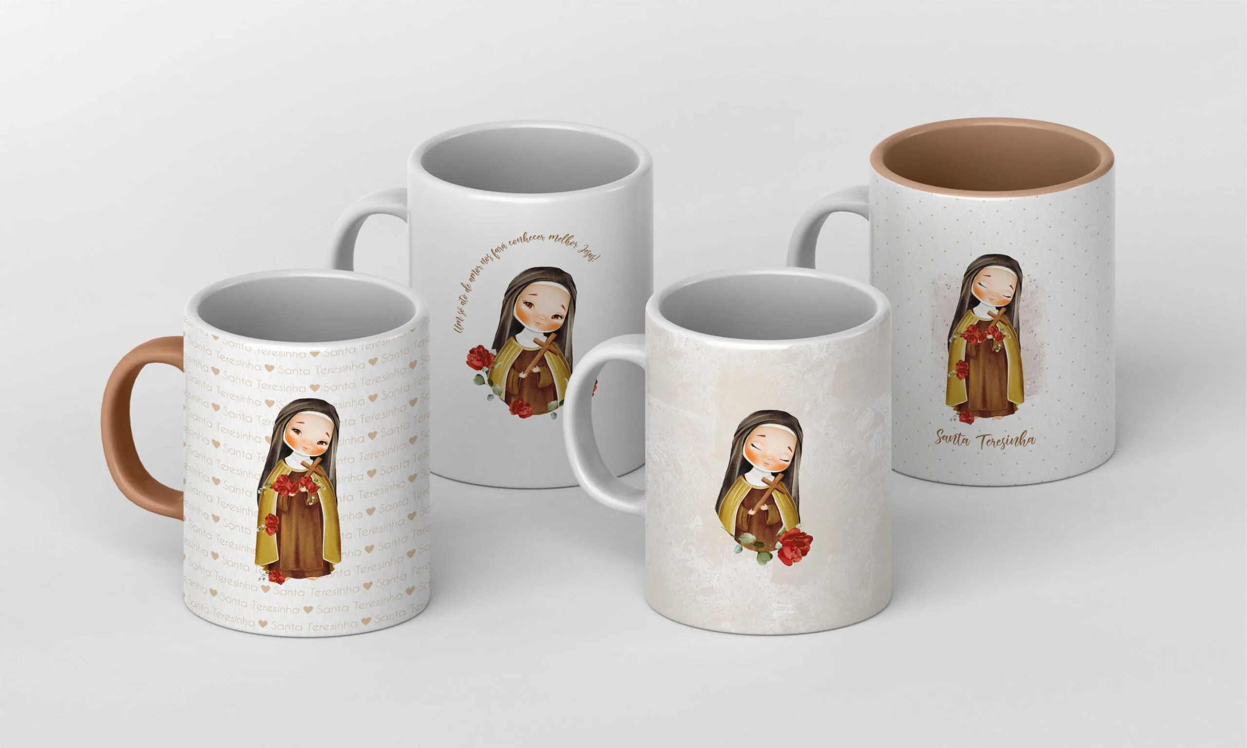 Kit Digital Santa Terezinha Aquarela Papelaria Personalizada