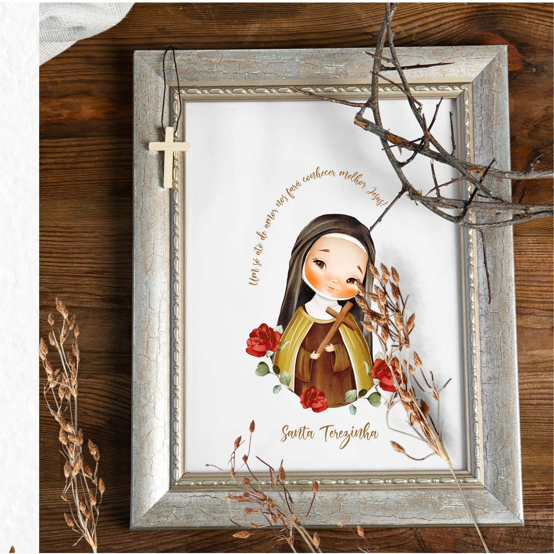 Kit Digital Santa Terezinha Aquarela Papelaria Personalizada