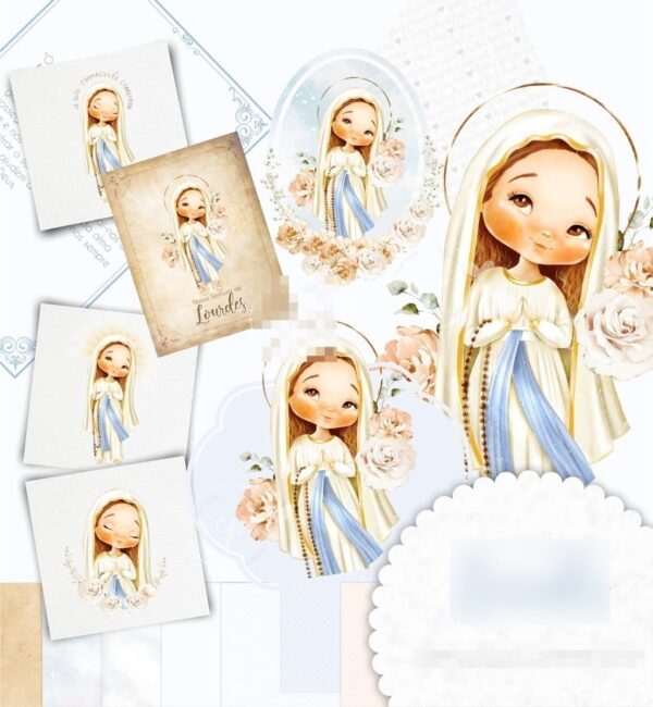 Kit Digital Santinhos Aquarelados Em Png Para Personalizados