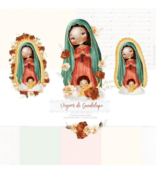 Kit Digital Santinhos Aquarelados Em Png Para Personalizados