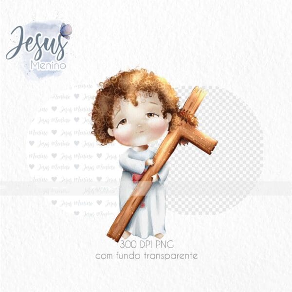 Kit Digital Santinhos Jesus Menino Ilustrações Aquareladas