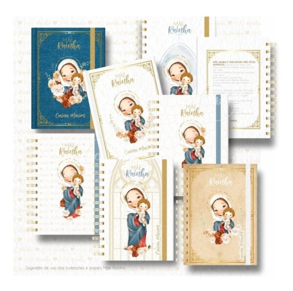 Kit Digital Santinhos Mãe Rainha Maria Nossa Senhora Png