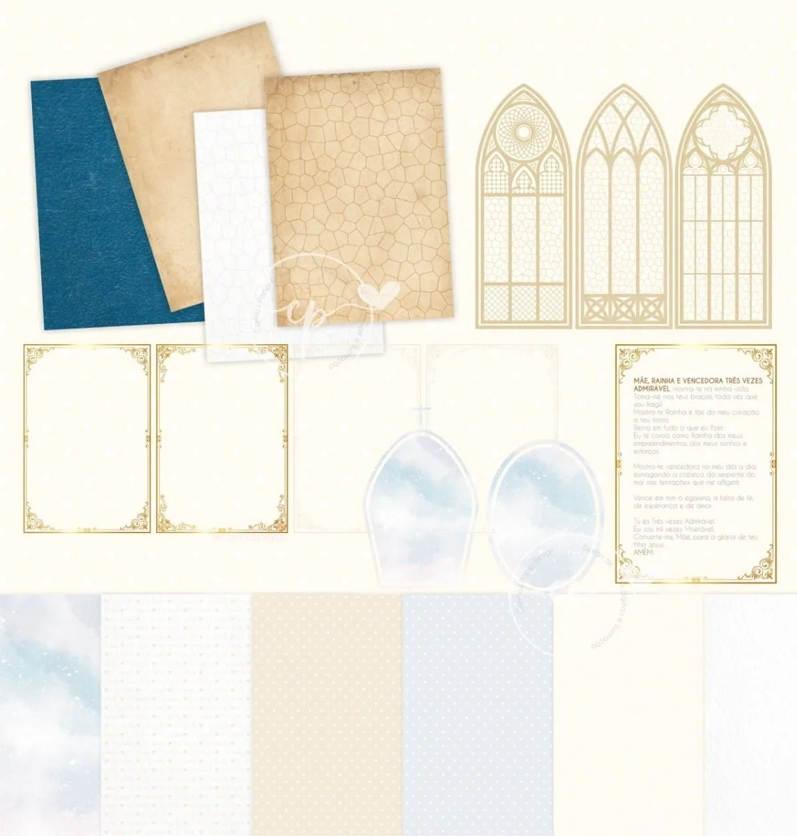 Kit Digital Santinhos Mãe Rainha Maria Nossa Senhora Png