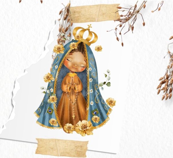 Kit Digital Santinhos Nossa Senhora Aparecida Ilustração Png