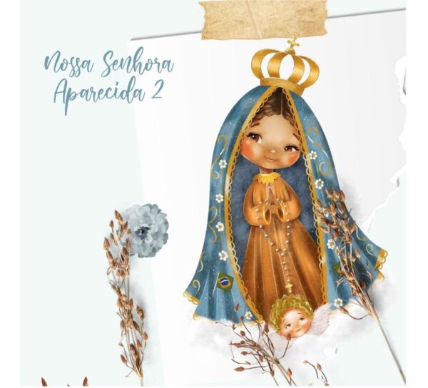Kit Digital Santinhos Nossa Senhora Aparecida Ilustração Png