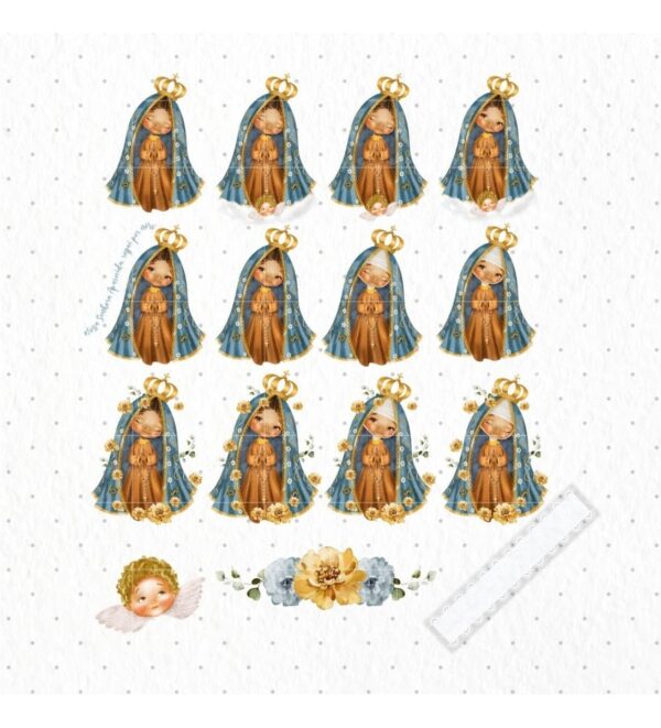 Kit Digital Santinhos Nossa Senhora Aparecida Ilustração Png