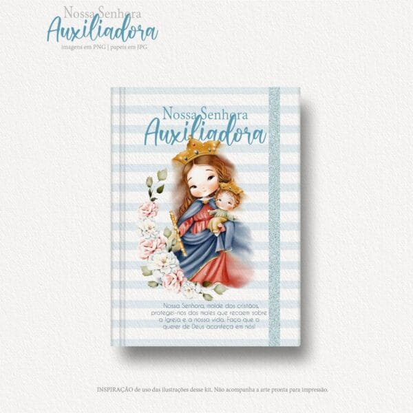 Kit Digital Santinhos Nossa Senhora Auxiliadora Png Aquarela