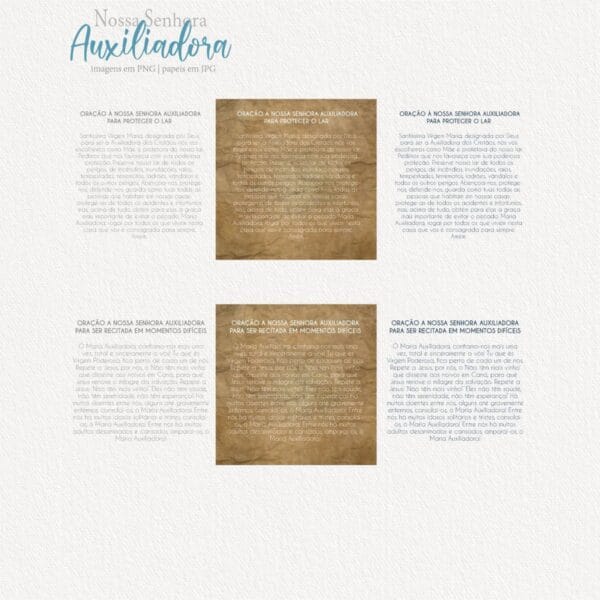 Kit Digital Santinhos Nossa Senhora Auxiliadora Png Aquarela