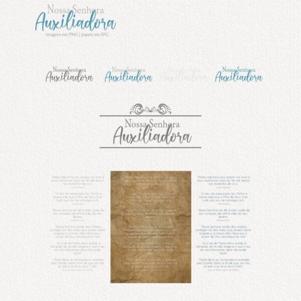 Kit Digital Santinhos Nossa Senhora Auxiliadora Png Aquarela