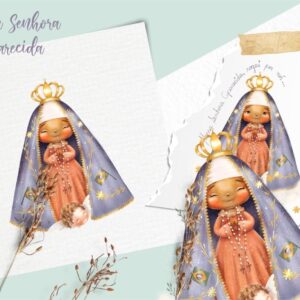 Kit Digital Santinhos Nossa Senhora Da Conceição Aparecida