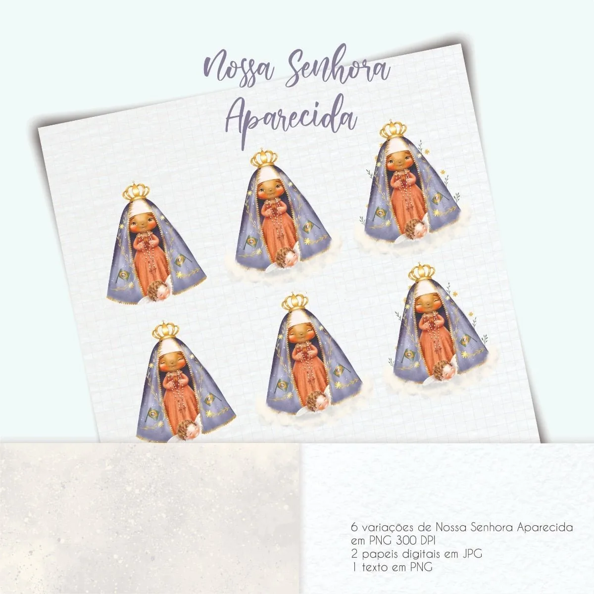 Kit Digital Santinhos Nossa Senhora Da Conceição Aparecida