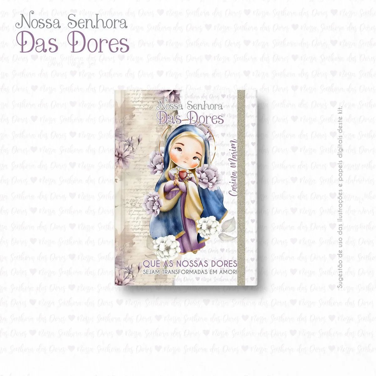 Kit Digital Santinhos Nossa Senhora das Dores Ilustração Png