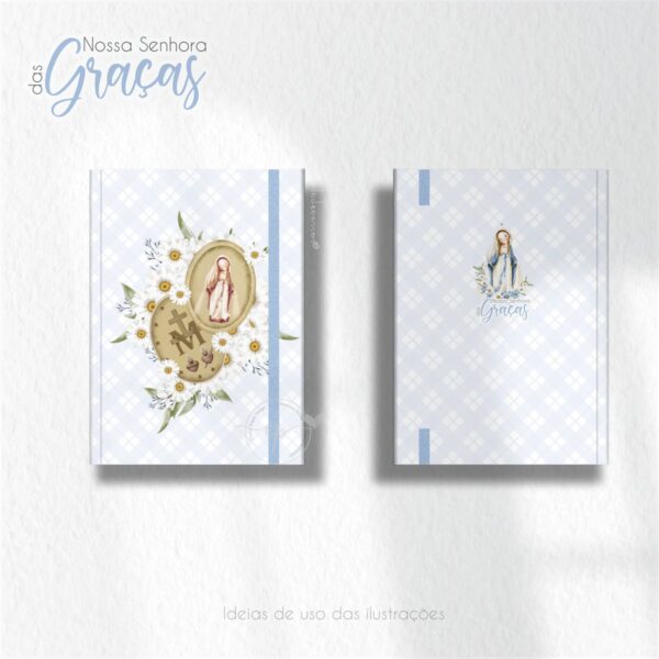 Kit Digital Santinhos Nossa Senhora das Graças V2 Aquarelado