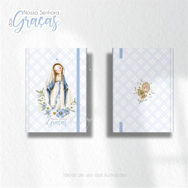 Kit Digital Santinhos Nossa Senhora das Graças V2 Aquarelado