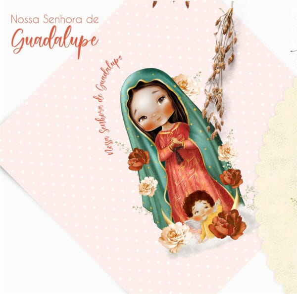 Kit Digital Santinhos Nossa Senhora de Guadalupe Em Aquarela