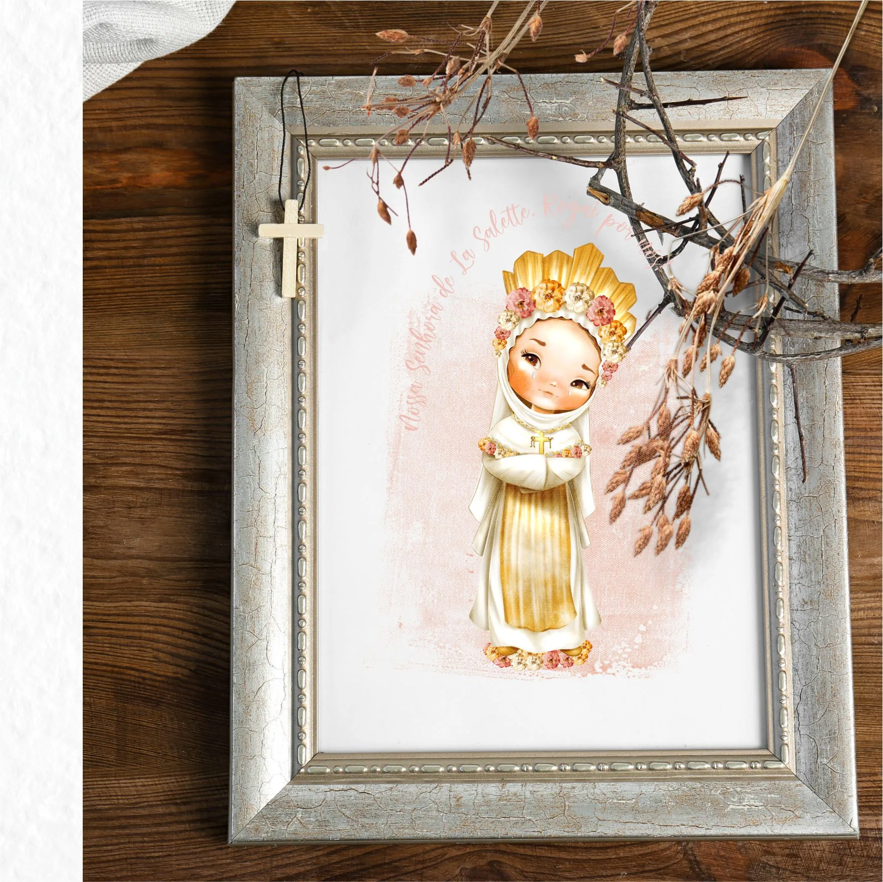 Kit Digital Santinhos Nossa Senhora de La Salette Aquarela 10 Kit Digital Santinhos Nossa Senhora de La Salette Aquarela