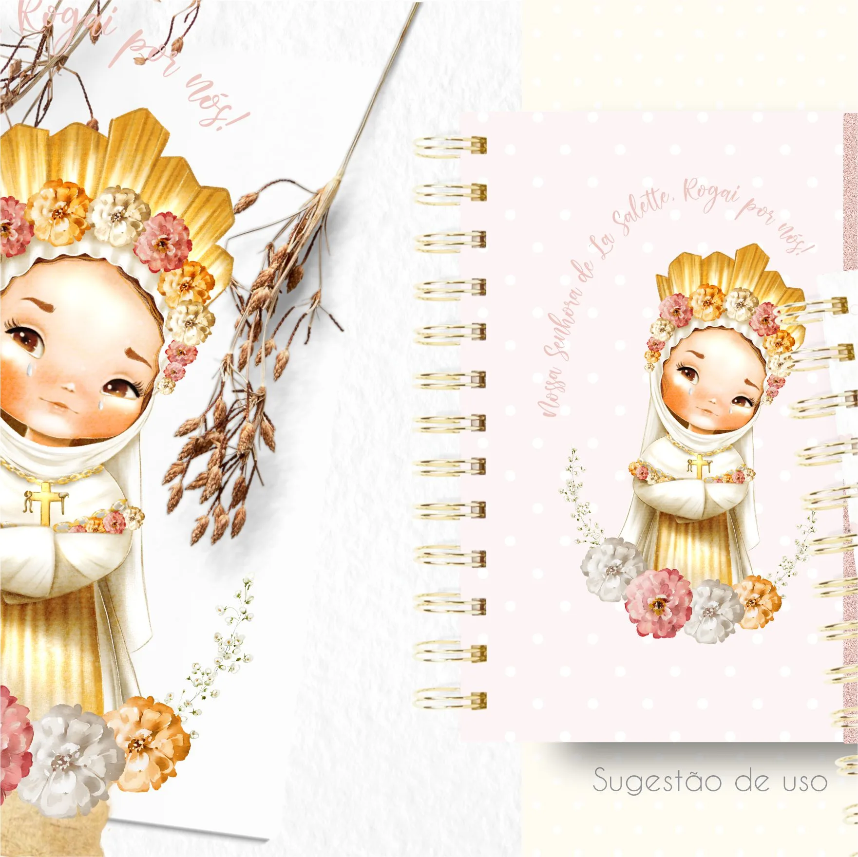 Kit Digital Santinhos Nossa Senhora de La Salette Aquarela 9 Kit Digital Santinhos Nossa Senhora de La Salette Aquarela