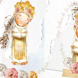 Kit Digital Santinhos Nossa Senhora de La Salette Aquarela