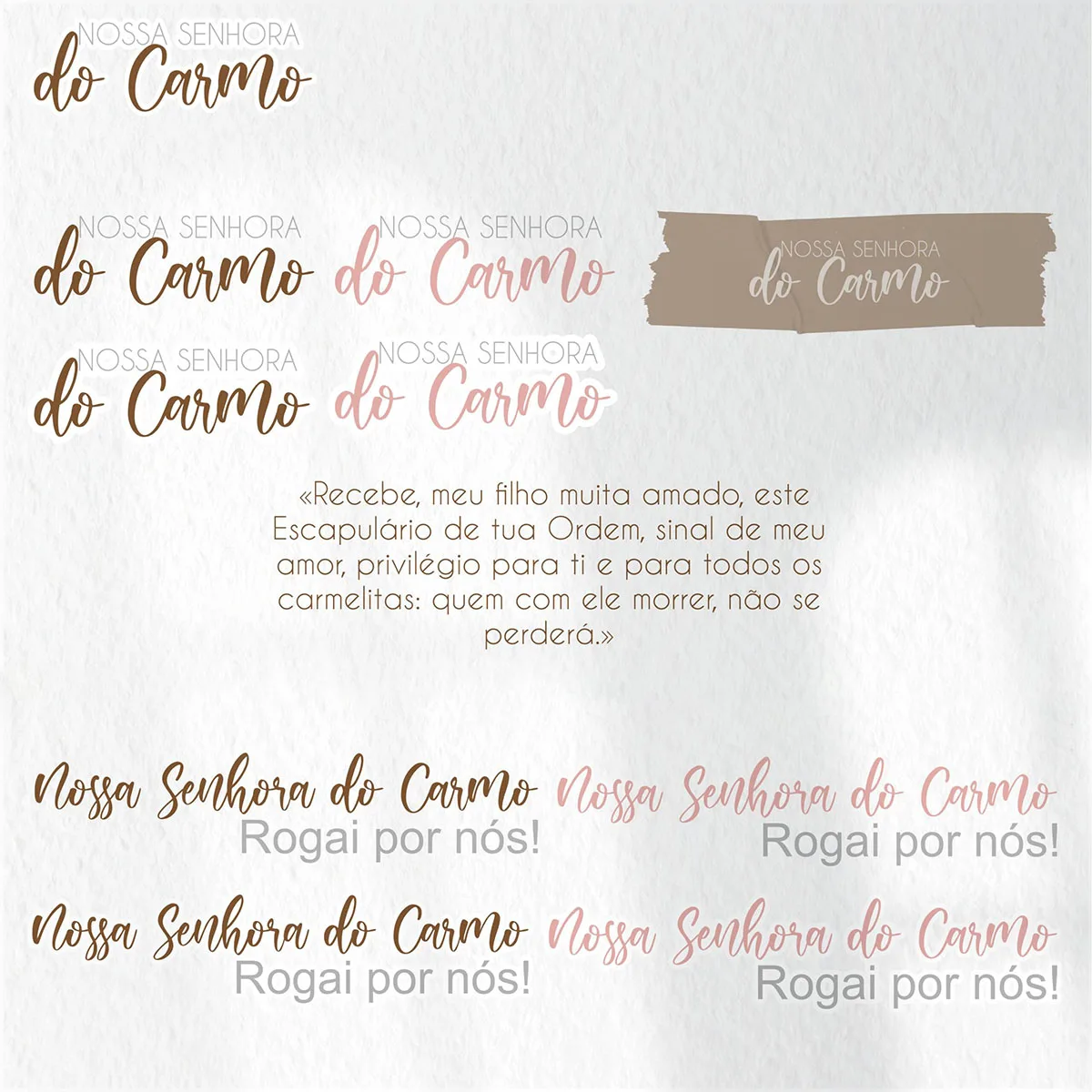 Kit Digital Santinhos Nossa Senhora do Carmo Em Aquarela