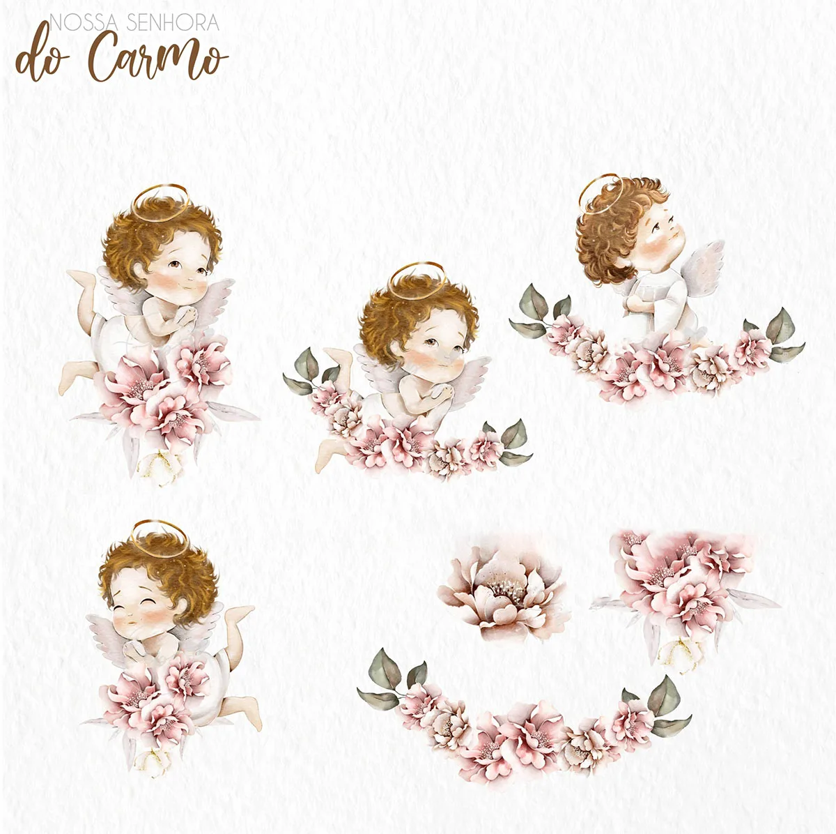 Kit Digital Santinhos Nossa Senhora do Carmo Em Aquarela