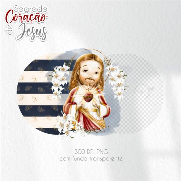 Kit Digital Santinhos Sagrado Coração de Jesus PNG