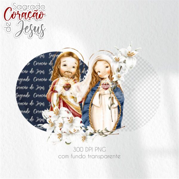 Kit Digital Santinhos Sagrado Coração de Jesus PNG