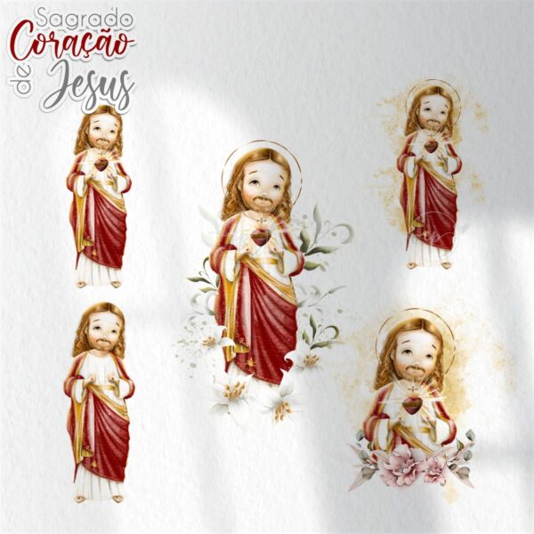 Kit Digital Santinhos Sagrado Coração de Jesus PNG