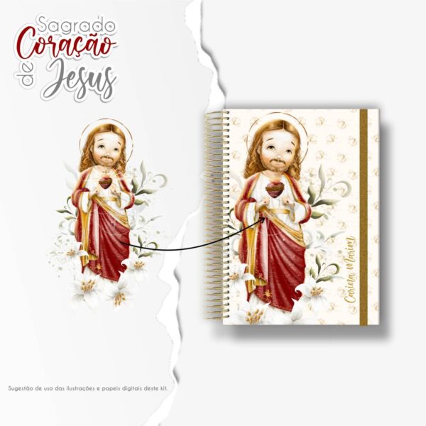 Kit Digital Santinhos Sagrado Coração de Jesus PNG