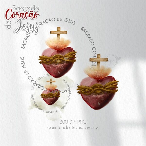 Kit Digital Santinhos Sagrado Coração de Jesus PNG