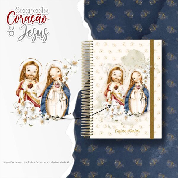 Kit Digital Santinhos Sagrado Coração de Jesus PNG