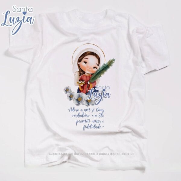 Kit Digital Santinhos Santa Luzia Ilustrações Aquarela Png