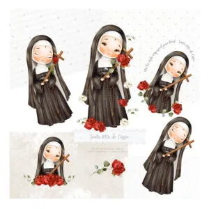 Kit Digital Santinhos Santa Rita De Cássia Santinhos Png