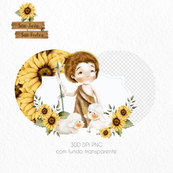 Kit Digital Santinhos São João e São Pedro Aquarela Católico