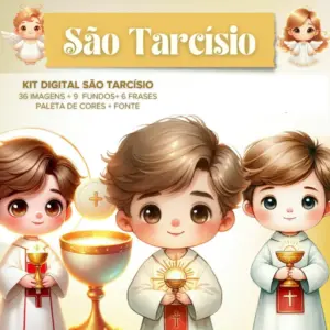 Kit Digital Santinhos Sao Tarcisio PNG para Sublimacao