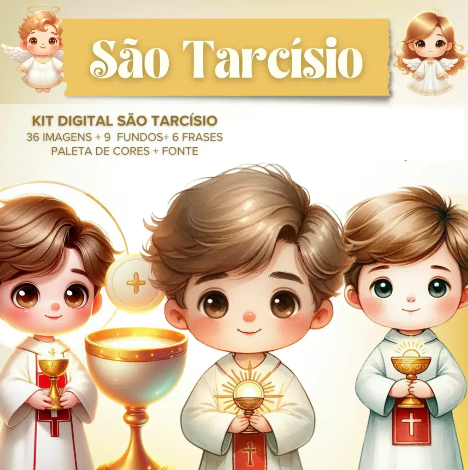 Kit Digital Santinhos Sao Tarcisio PNG para Sublimacao 1 Kit Digital Santinhos Sao Tarcisio PNG para Sublimacao