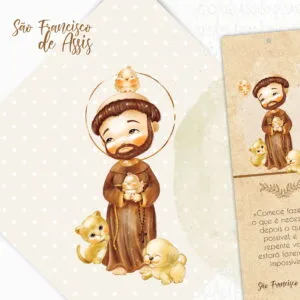 Kit Digital São Francisco de Assis Aquarelado Personalizados