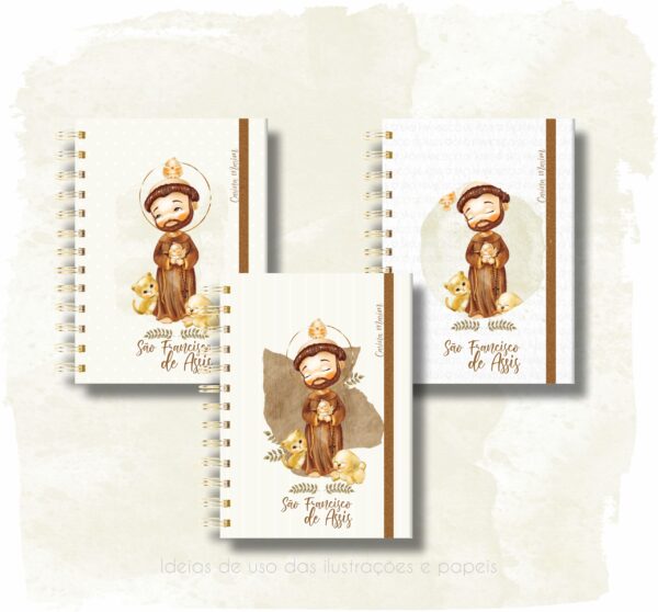 Kit Digital São Francisco de Assis Aquarelado Personalizados
