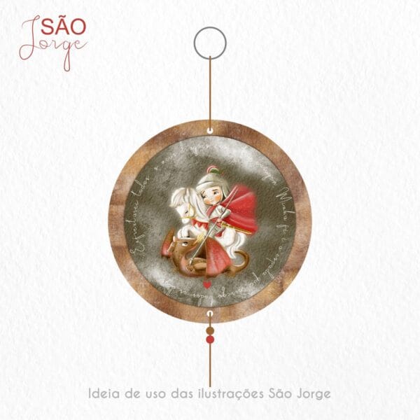 Kit Digital São Jorge Santinhos Imagens e Ilustrações em Png