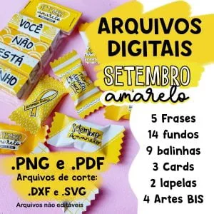 Kit Digital Setembro Amarelo Frases Balinhas Ilustrações