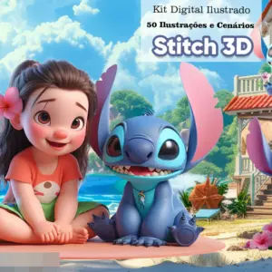 Kit Digital Stitch 3D para Sublimacao e Scrapbooking