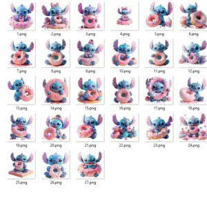 Kit Digital Stitch E Donuts Para Festas E Artes