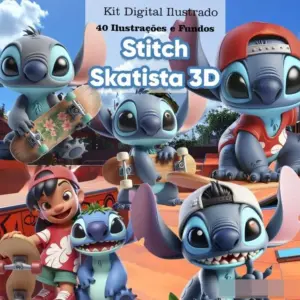 Kit Digital Stitch Skatista PNG para Sublimacao e Personalizados 12 Kit Digital Stitch Skatista PNG para Sublimacao e Personalizados