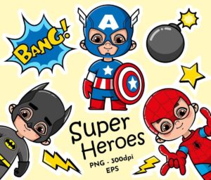 Kit Digital Super Heroes Cute